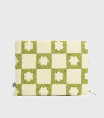 Skinnydip Light Green Textured Floral Print Laptop Case