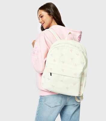 Outlet Floral Peek A Bow Backpack + Pink Removable Pouch