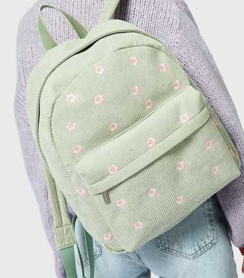 Skinnydip Green Daisy Embroidered Backpack