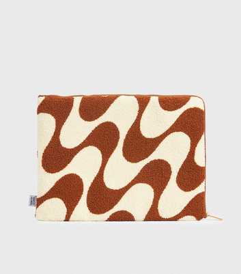 Skinnydip Light Brown Wave Teddy Laptop Case