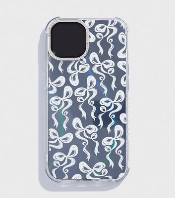 Skinnydip White Swirl Bow iPhone Case New Look