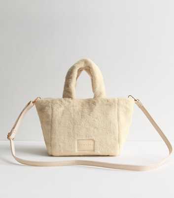 Cream Faux Fur Tote