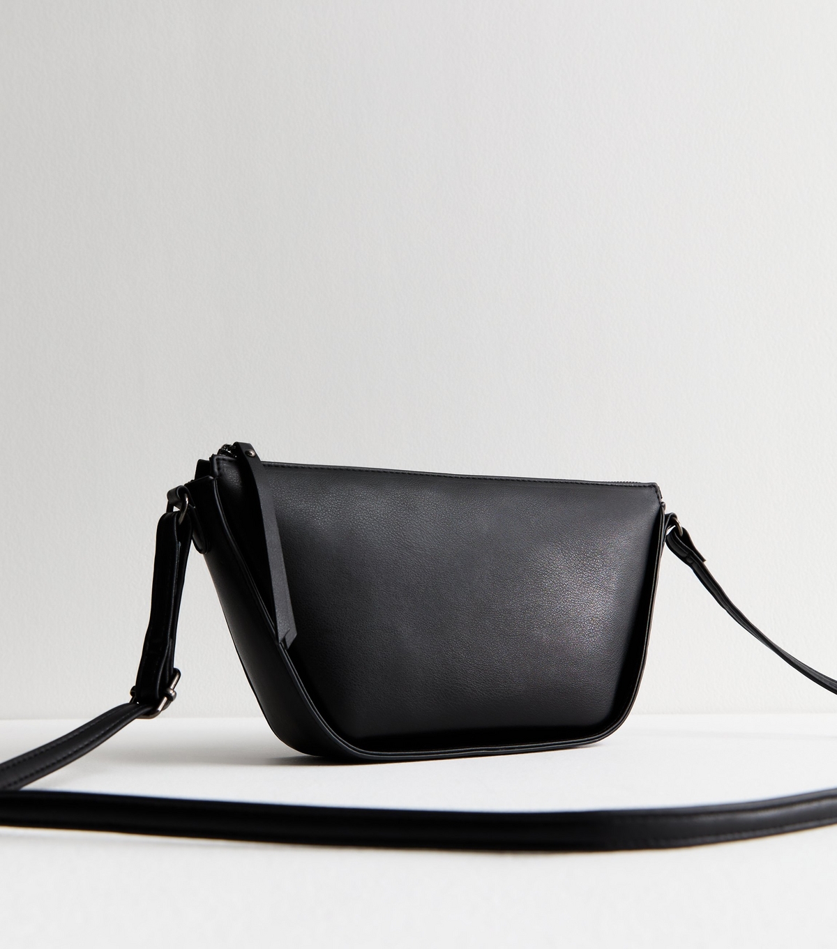 Black Faux Leather Crossbody Bag Vegan New Look