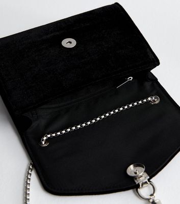 Black Velvet Tassel Cross-Body Bag New Look Vegan