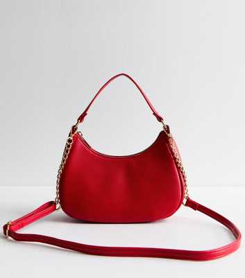 Red Faux Leather Cross Body Bag