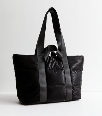 Black Padded Tote New Look