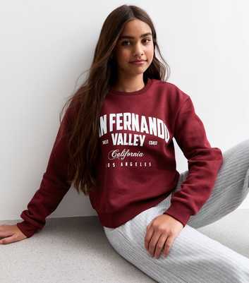 Girls Burgundy San Fernando Print Sweatshirt