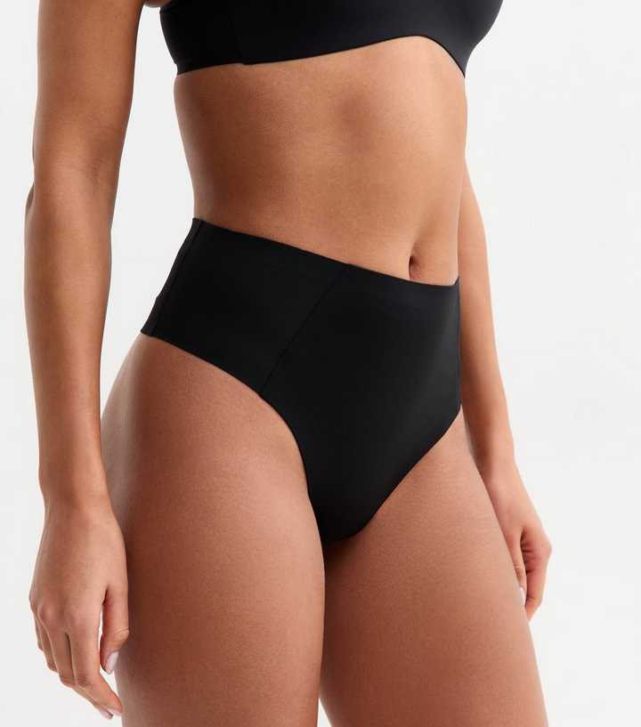 Black High Waisted Shaping Thong 