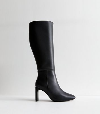 New look black leather boots best sale