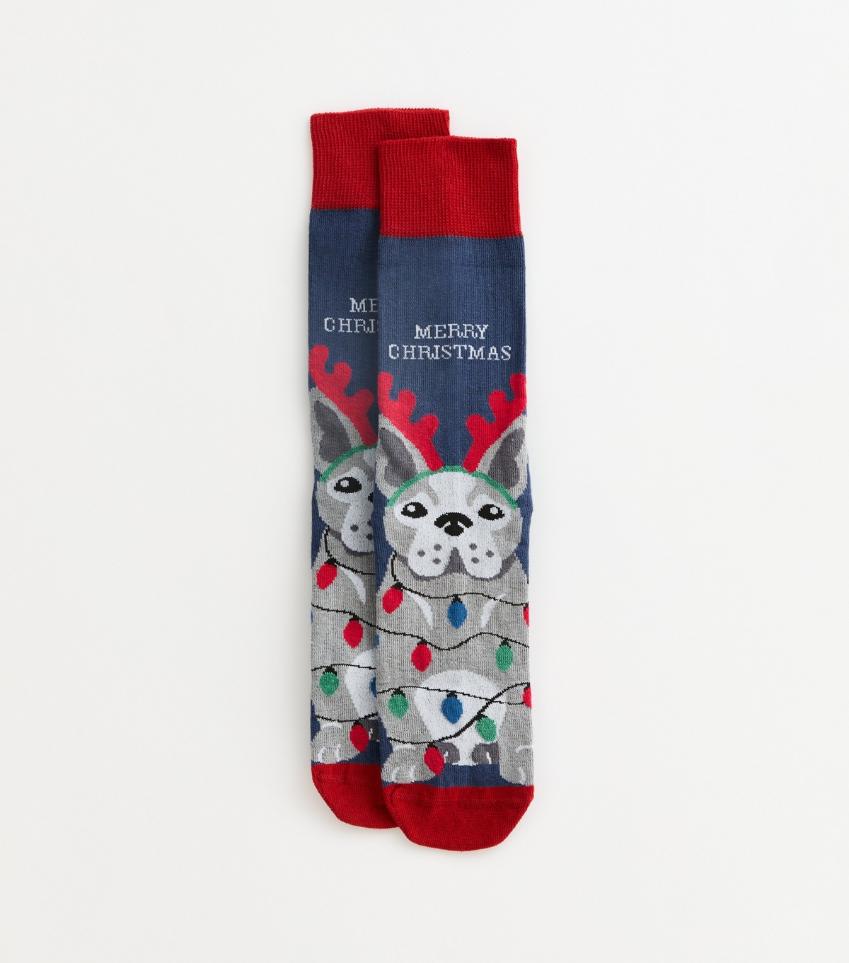 Men's Navy Dog Christmas Socks New Look