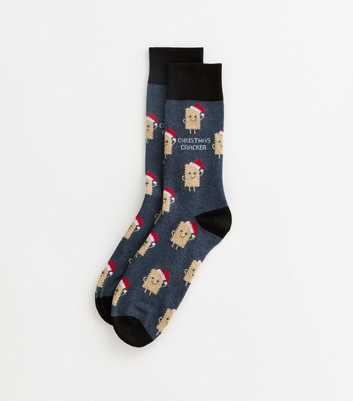 Blue Christmas Cracker Socks