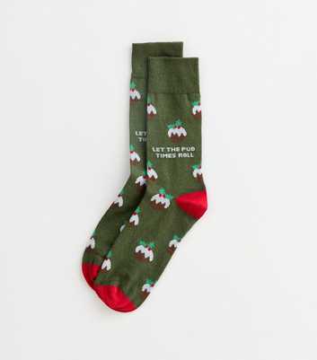 Khaki Led The Pud Times Roll Christmas Socks