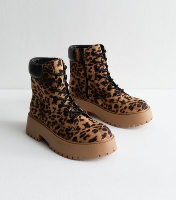 Animal print boots new look on sale