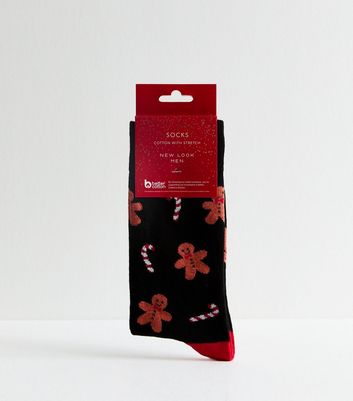 Men's Brown Gingerbread Christmas Socks New Look