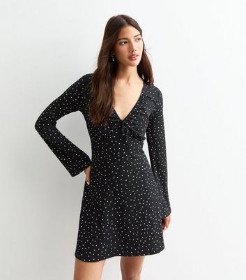 Black long sleeve skater dress uk best sale