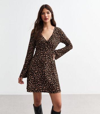 New look leopard print skater dress hotsell