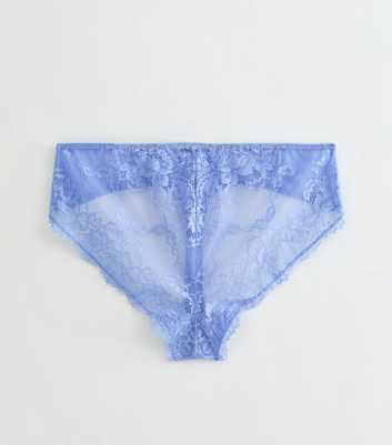 Curves Light Blue High Waisted Lace Thong
