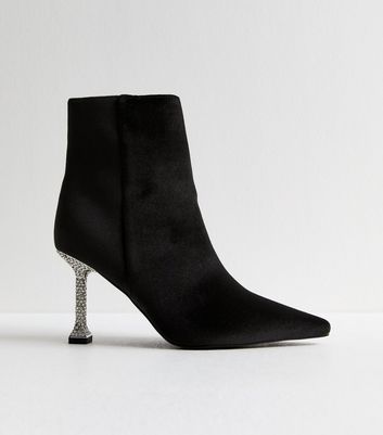 Black ankle boots with diamante hotsell