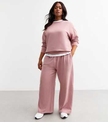 Curves Pink Wide Leg Joggers 