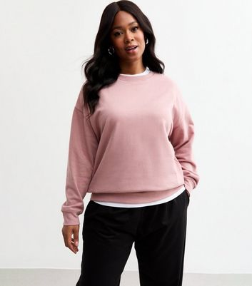 Curves Pink Relaxed Jersey Sweatshirt New Look