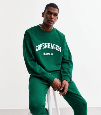 Green Oversized Copenhagen Print Sweatshirt New Look