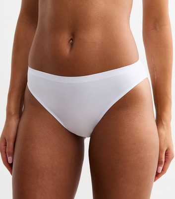 White Comfort Smooth High Waist High Leg Brazilian Briefs