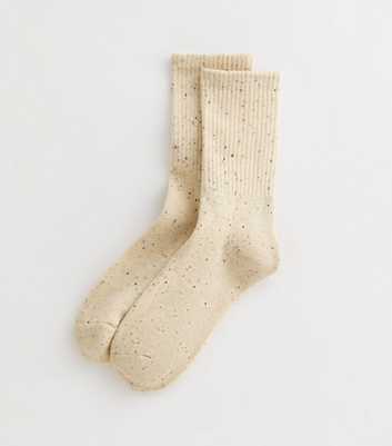 Cream Flecked Tube Socks 