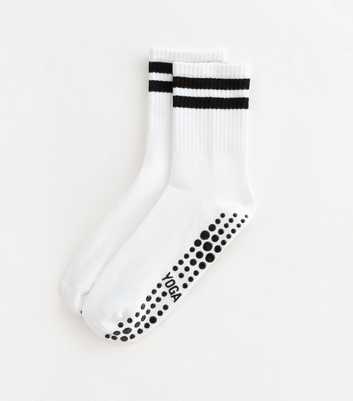 White Grippy Pilates Socks