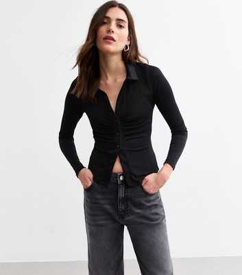 Black Ruched Shirt