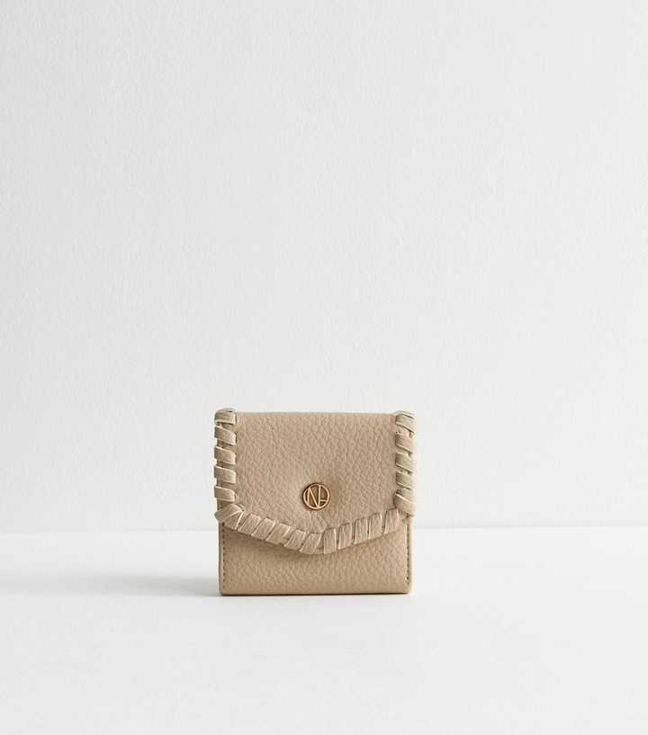 Mink Grained Faux Leather Whipstitched Purse