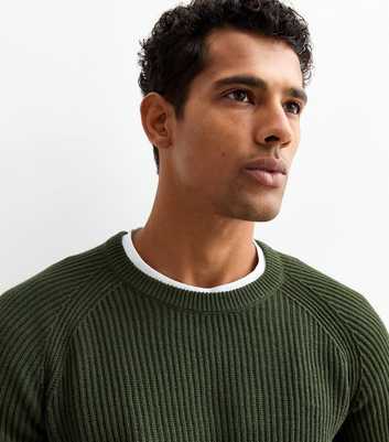 Jack & Jones Green Regular Chunky Knit Crew Neck Jumper 