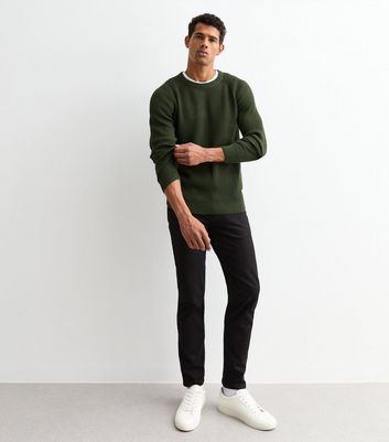 Men's Jack & Jones Green Chunky Knit Crew Neck Jumper New Look