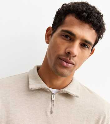 Jack & Jones Cream Quarter Zip Jumper 