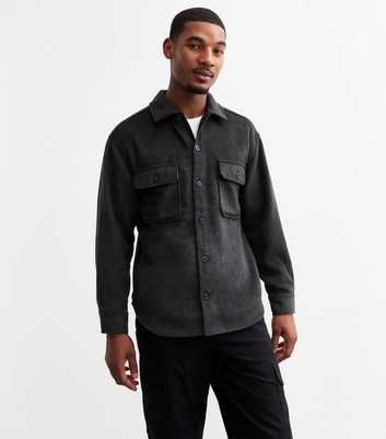 Jack & Jones Black Regular Flannel Overshirt