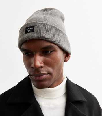 Jack & Jones Grey Knit Beanie Hat 