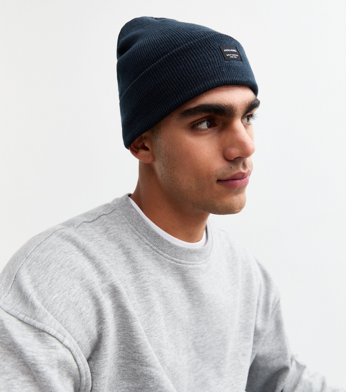 Men's Navy Knit Beanie Hat Jack & Jones New Look