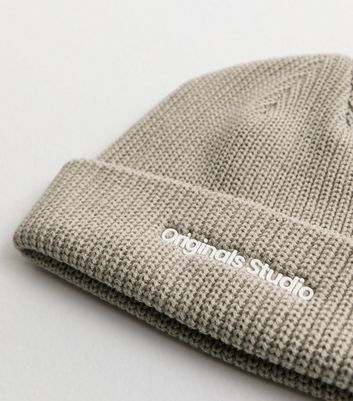 Men's Jack & Jones Off White Knit Beanie Hat New Look