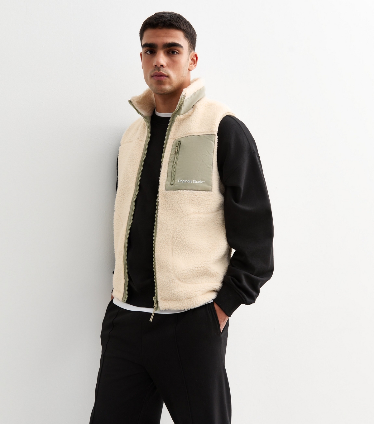 Men's Off White Regular Fleece Gilet Jack & Jones New Look