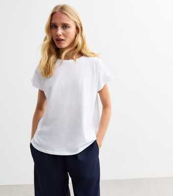 White Lightweight Cotton Crew Neck T-Shirt 