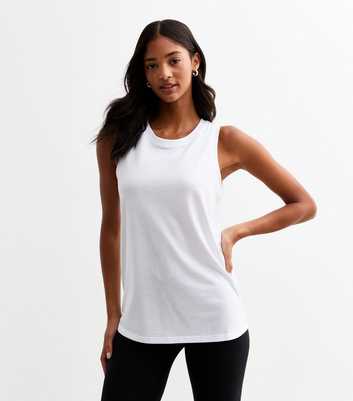 White Loose Fit Tank Vest