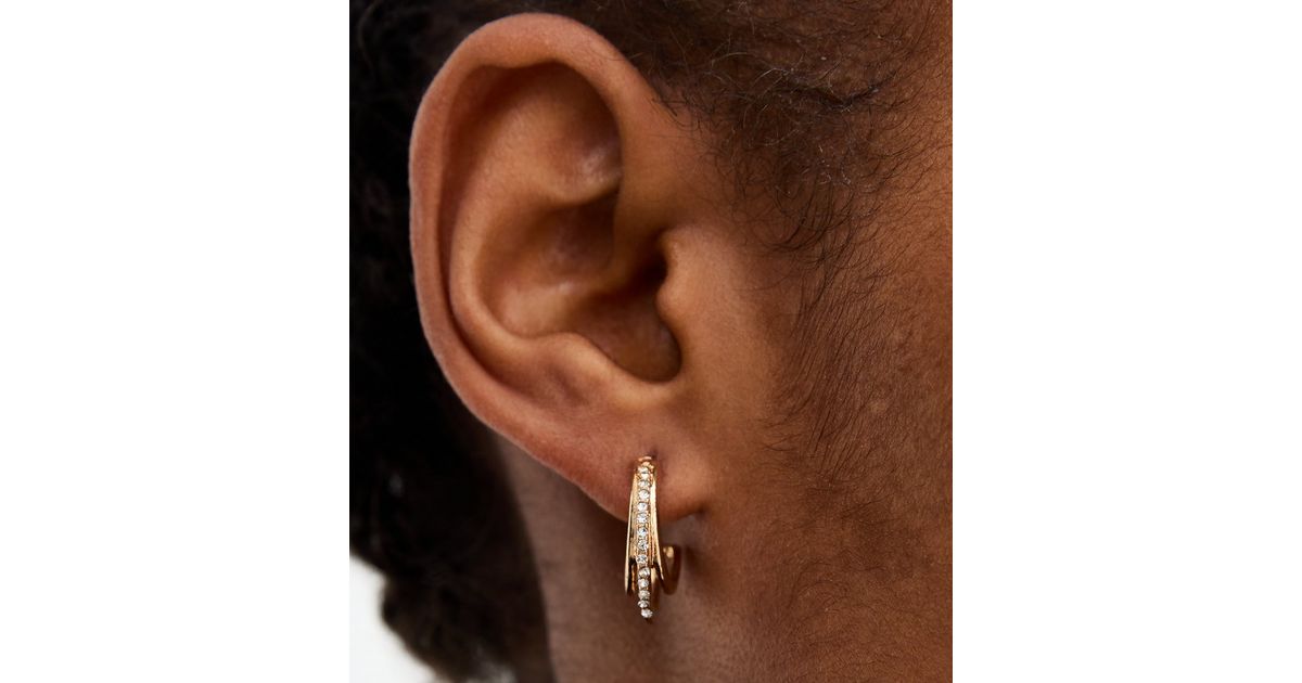 18Kt Gold Plated Triple Bar Hoop Earring For Women main image 0