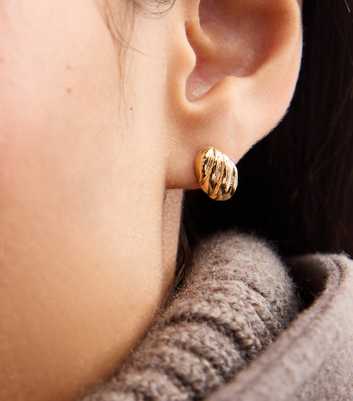 18ct Gold Plated Textured Earrings