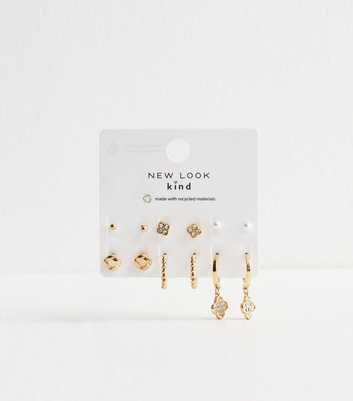 Pack Of 6 Mixed Designs Gold Tone Earrings