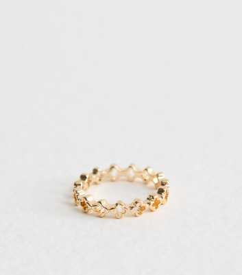 Gold Tone Flower Ring 