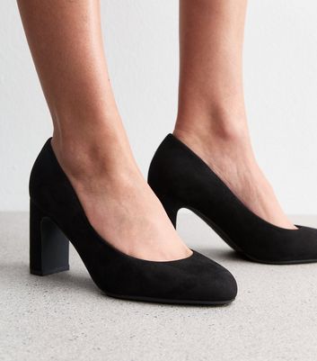 Black wide fit court shoes on sale