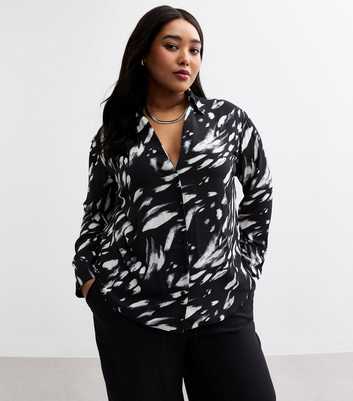 Black Abstract Print Shirt