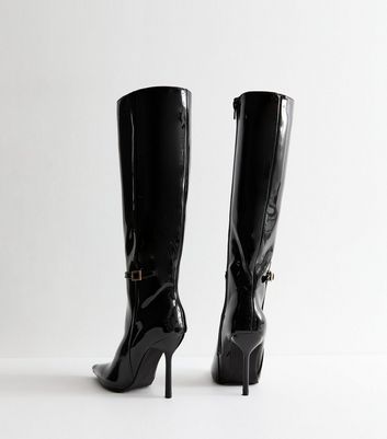 Black thigh high heels on sale