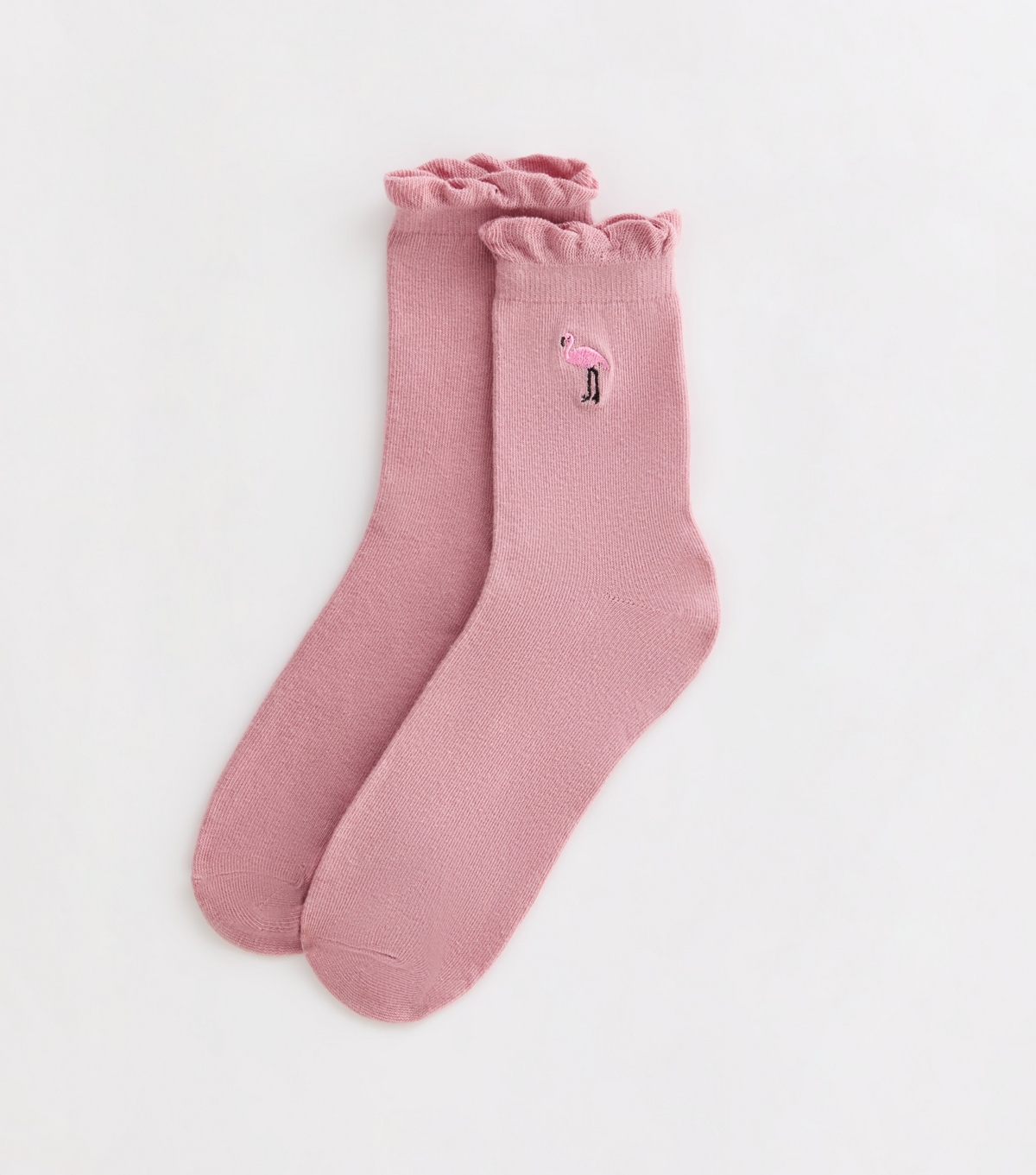 Pink Ruffled Flamingo Cotton Blend Socks New Look