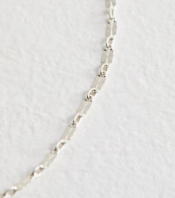 Silver Tone Hexagonal Link Necklace New Look