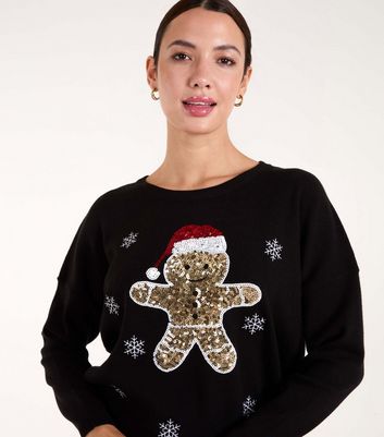 Black sparkly christmas jumper hotsell